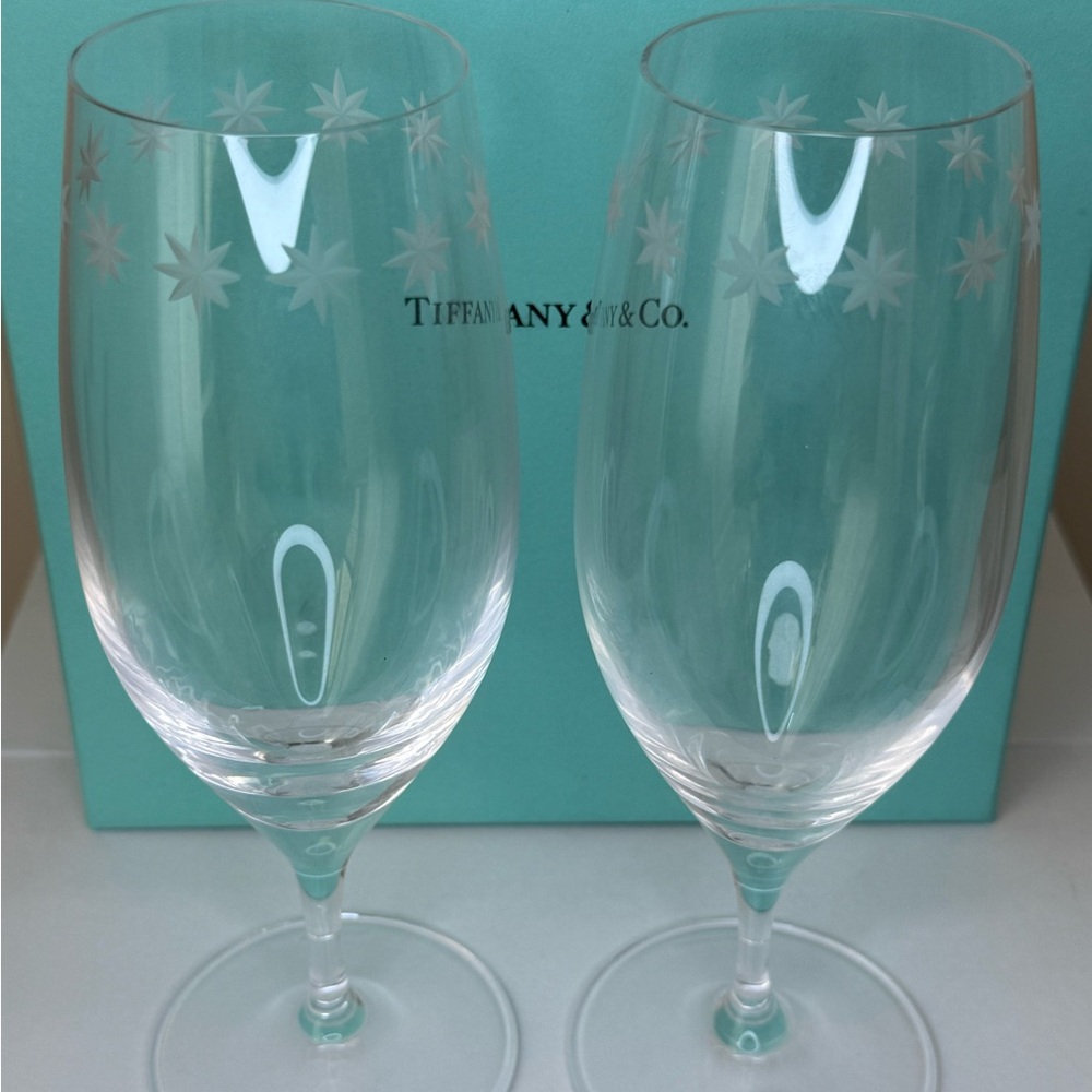 Tiffany & Co. Star Etched Wine Glasses